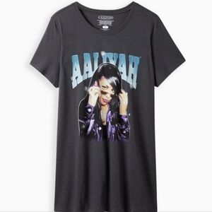 Torrid Black Tee with Aaliyah Graphic